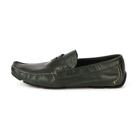 Salvatore Ferragamo Men's Green Leather Loafers sz 8.5