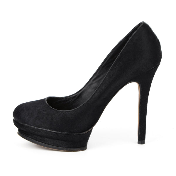 BCBG Maxazria Black Calf Hair Platform Pumps sz 8