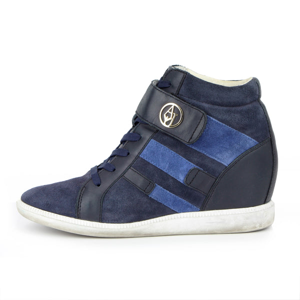 Armani Jeans Women's High Top Wedge Sneakers sz 38