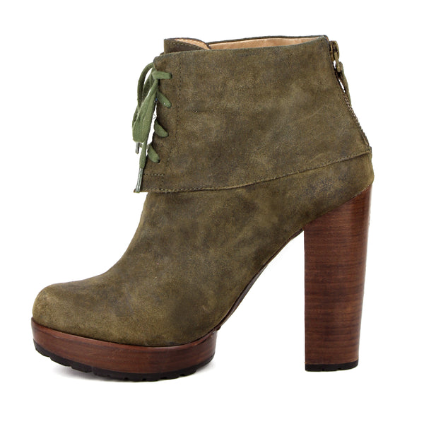 Modern Vintage Lace-Up Jenie Suede Ankle Boot sz 38