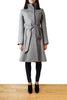 Max Mara Sportmax Grey Virgin Wool Funnel Collar Trench Coat XS 38