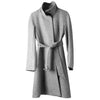Max Mara Sportmax Grey Virgin Wool Funnel Collar Trench Coat XS 38