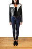 BCBG Maxazria Women's Black Leather Shepra lined Jacket XXS / XS