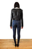 BCBG Maxazria Women's Black Leather Shepra lined Jacket XXS / XS