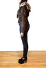 T.Italia Women's Italian Hooded Suede Bomber Jacket XS
