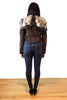 T.Italia Women's Italian Hooded Suede Bomber Jacket XS