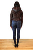 T.Italia Women's Italian Hooded Suede Bomber Jacket XS
