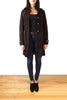 Rossodisera Women's Italian 3/4 Length Brown Suede Belted Jacket Trench Coat XS