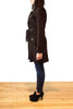 Rossodisera Women's Italian 3/4 Length Brown Suede Belted Jacket Trench Coat XS