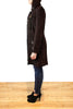Rossodisera Women's Italian 3/4 Length Brown Suede Belted Jacket Trench Coat XS
