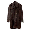 Rossodisera Women's Italian 3/4 Length Brown Suede Belted Jacket Trench Coat XS