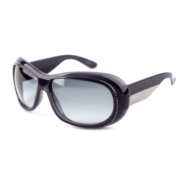 YSL Navy & Silver Crystal Rim Jackie-O Sunglasses