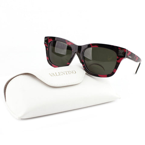 Valentino Wayfarer Khaki & Pink Camouflage Sunglasses