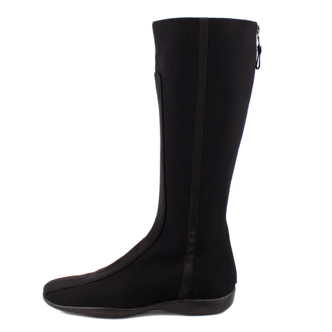 Prada Sport Tessuto Canvas & Leather Flat Boots sz 38.5