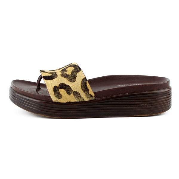 Donald J Pliner Leopard Print Calf Hair Platform Sandals sz 9