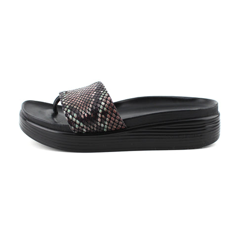 Donald J Pliner Python Print Platform Thong Sandals sz 9