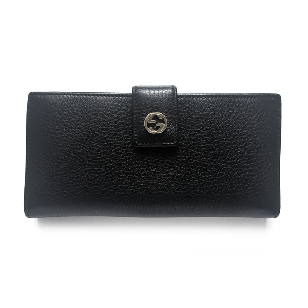 Gucci Miss GG Black Leather Continental Wallet