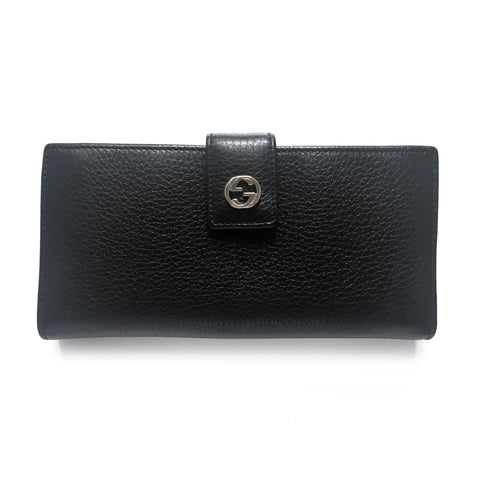 Gucci Miss GG Black Leather Continental Wallet