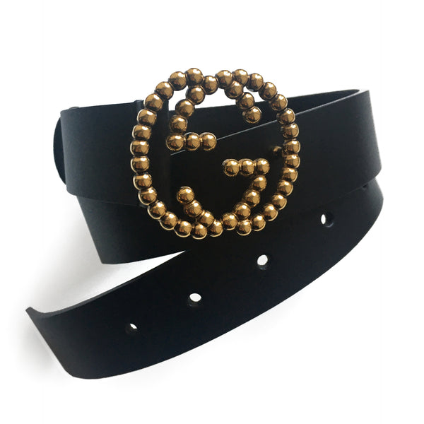 Gucci Interlocking GG Black Leather Belt