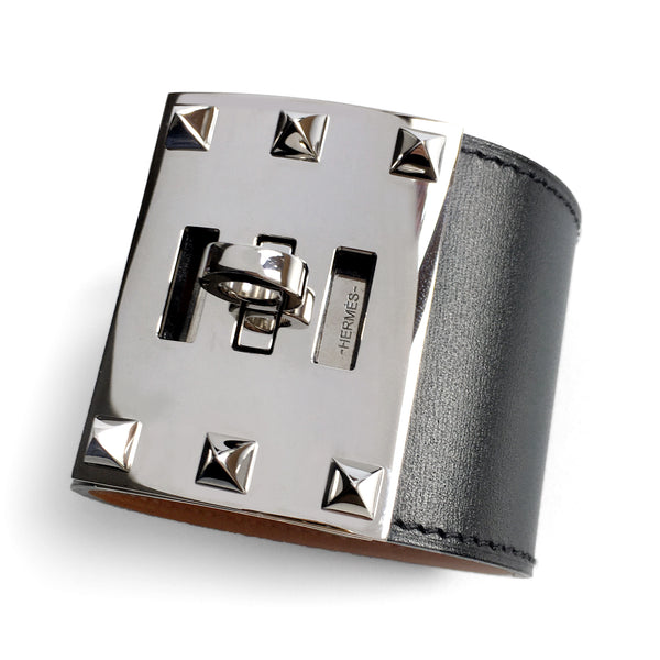 Hermes Kelly Dog Extreme Studded Cuff Bracelet - Black