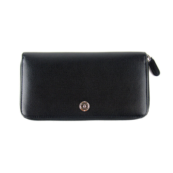 Chanel Textured Long Zip Wallet