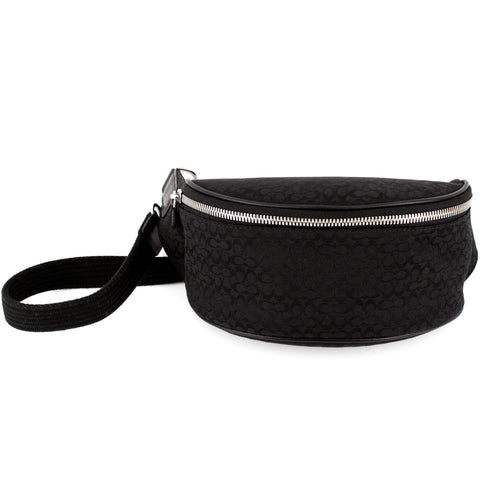 Coach Half-Moon Black Canvas Waist Pouch
