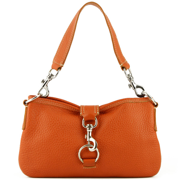 Miu Miu Tangerine Vitello Daino Pebbled Shoulder Bag