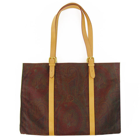 Etro Paisley Canvas & Leather Slim Tote