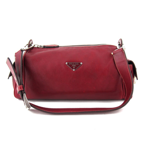 Prada Vitello Heavy Cherry Shoulder Bag