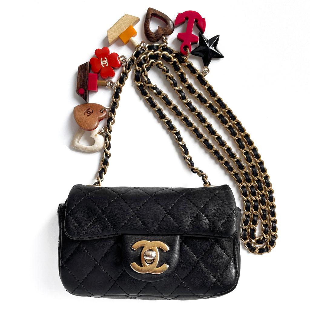 Chanel Marine Charms Lambskin Flap Bag Black Leather ref.300668