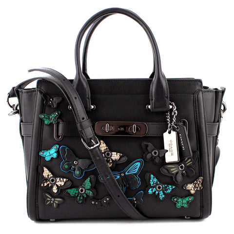 Coach Butterfly Applique Leather Swagger 27 Satchel & Crossbody