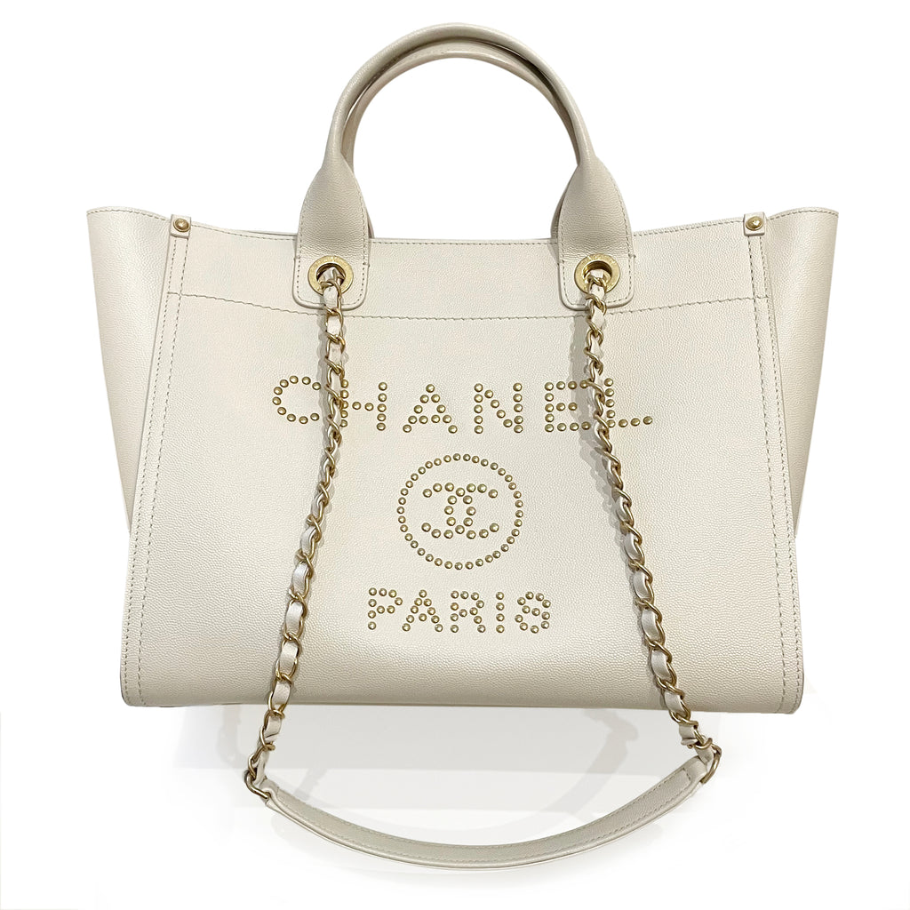 leather chanel deauville tote