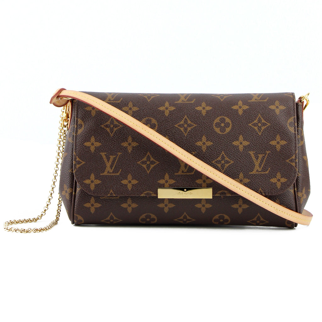 🌸 Louis Vuitton Favorite MM Monogram Chain Clutch Crossbody Bag (FL1124) 🌸