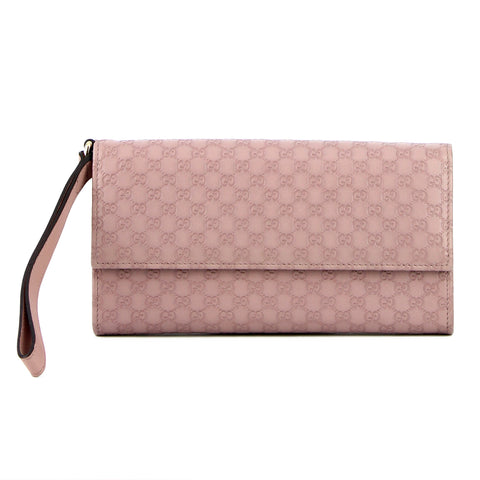 Gucci Guccissima Lilac Leather Folding Clutch and Wallet