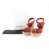 YSL Dark Orange Malo Wedge Platform Sandals sz 39.5/9
