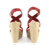 YSL Dark Orange Malo Wedge Platform Sandals sz 39.5/9