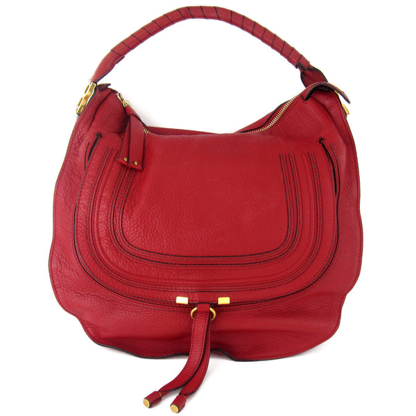 Chloe Marcie Large Hobo - Ruby Red