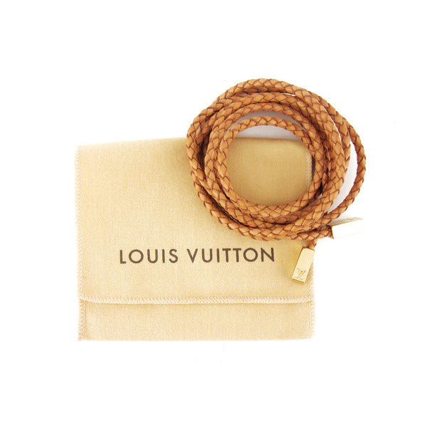 Louis Vuitton Braided Tan Leather Belt