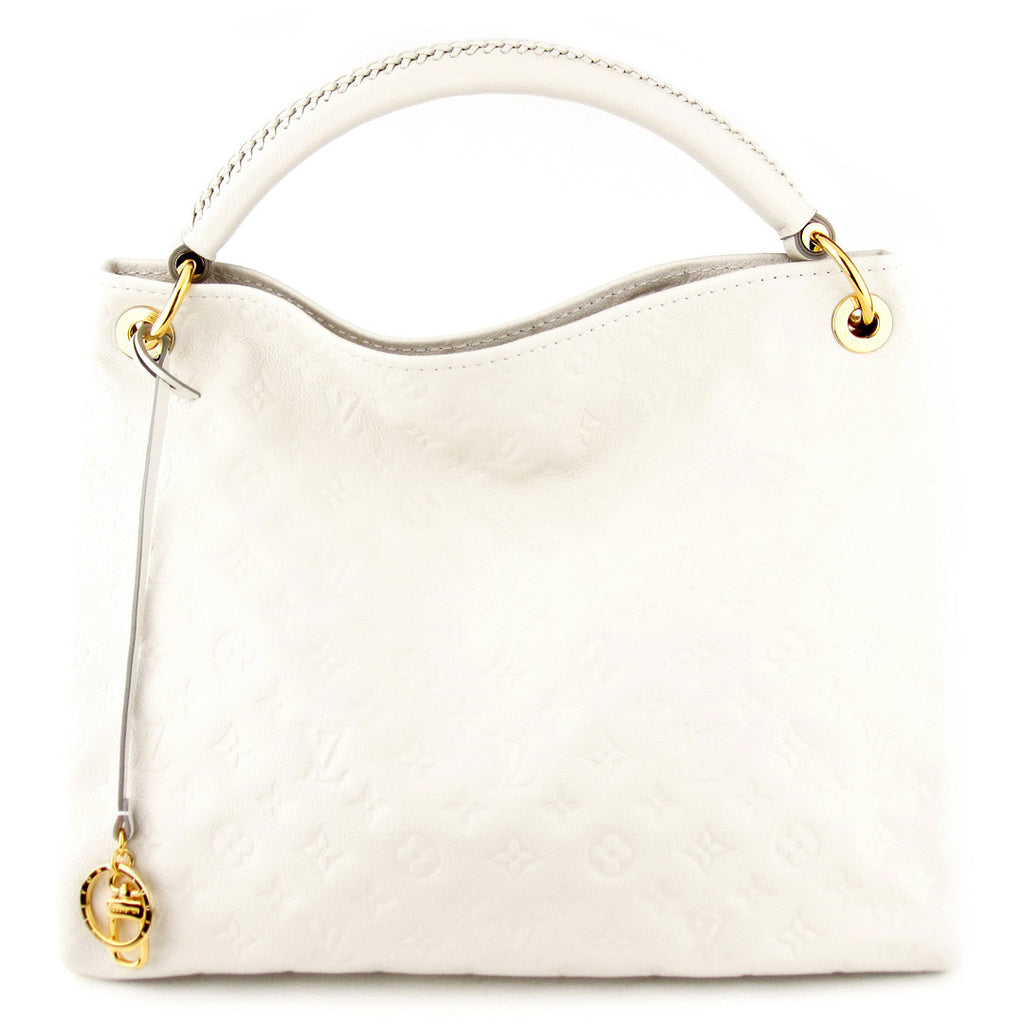 Louis Vuitton Ivory Neige Monogram Empreinte Leather Artsy MM Hobo Bag