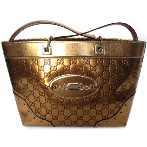 Gucci Guccissima Metallic Bronze Tote