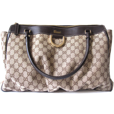 Gucci Canvas Large D-Ring Tote