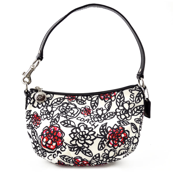 Coach Small FLower Print Satin Shoulder Bag