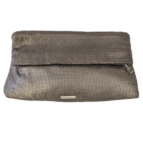 BCBG Maxazria Silver Chain Mesh Clutch