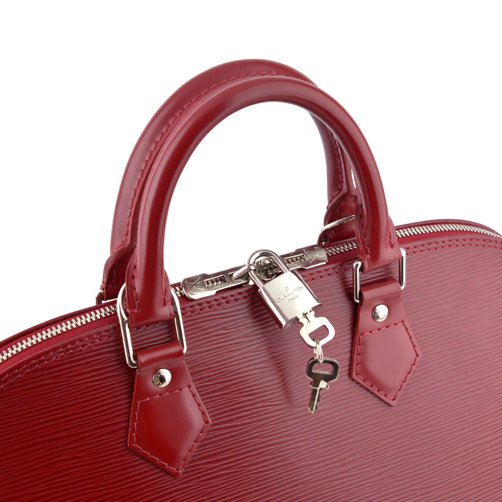 Louis Vuitton Red Epi Alma Hand Bag Satchel – eliterepeatny