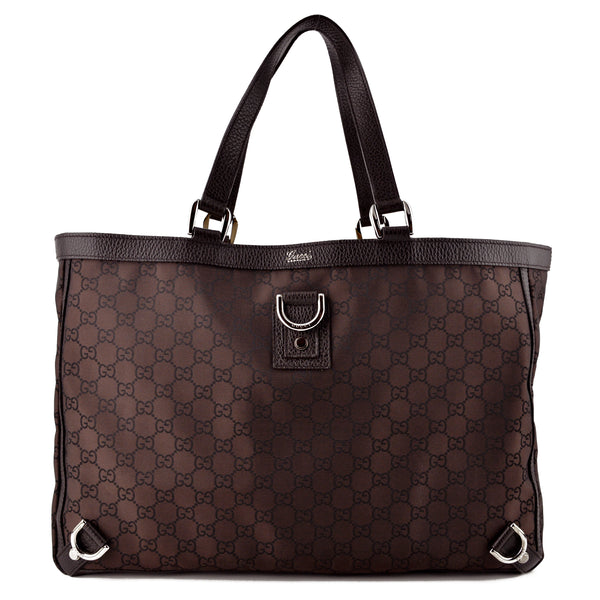 Gucci Large Brown GG Monogram D-Ring Tote