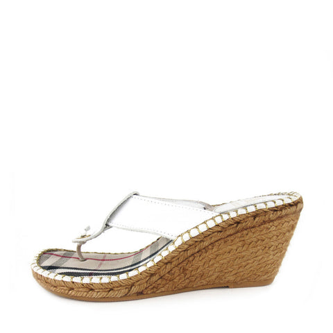 Burberry White Wedge Sandals sz 41