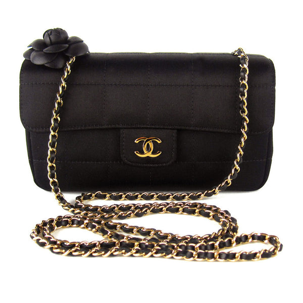 Chanel Camellia Flower Satin Mini Flap