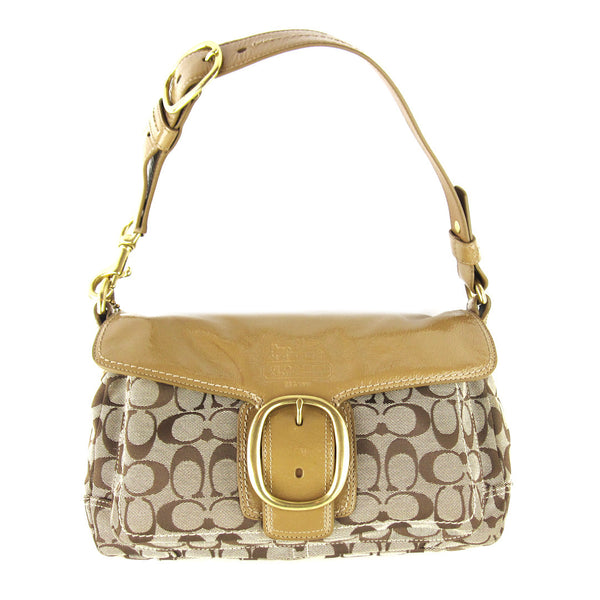 Coach Patent Beige Shoulder Bag