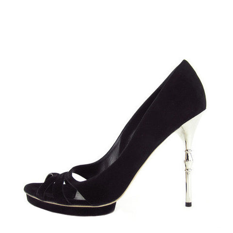 Gucci Suede Metal-Heel Pumps 39