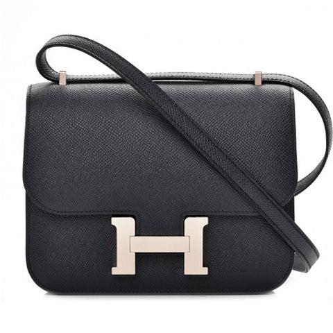 Hermes Epsom Black Leather Constance 24 Crossbody
